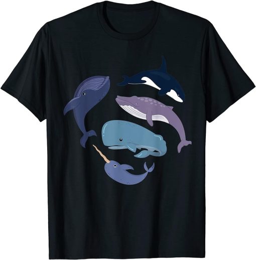 Funny Whale Watching Ocean Cute Whales Marine Biology Orca T-Shirt