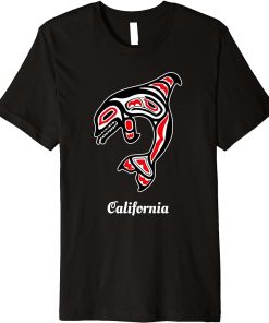 Native American California Red Orca Killer Whale Premium T-Shirt