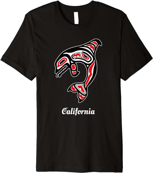 Native American California Red Orca Killer Whale Premium T-Shirt