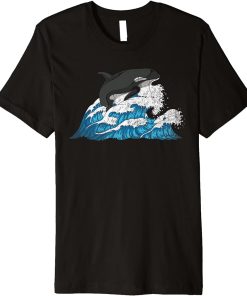 Waves Ocean Animal Lover Orca Lover Killer Whale Premium T-Shirt