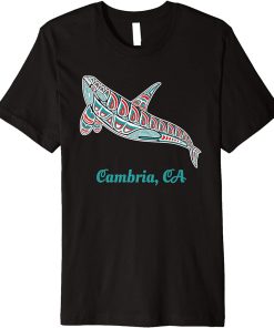 Cambria CA Upward Orca Killer Whale Native American Premium T-Shirt