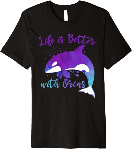 Life is better with Orcas | Cute Orca Whale Premium T-Shirt