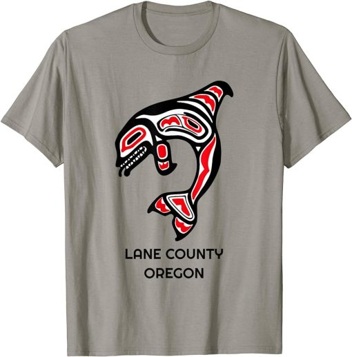 Lane County Oregon California Native American Orca Whale Art T-Shirt