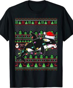 Orca Fish Lover Family Matching Ugly Orca Christmas T-Shirt